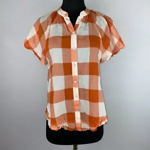 Camicia Maeve Anthropologie donna XS bufalo a quadri manica svasata con bottoni JU - Foto 1 di 10