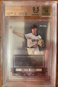 2008 Bowman Sterling Prospects Buster Posey RC Auto BGS 9.5/10 Gem Mint - Picture 1 of 2
