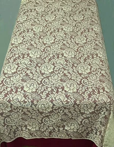 Rose Garden Ivory Lace Tablecloth 60" X 116" Dining Room Wedding Banquet - Picture 1 of 4