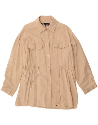Chaqueta cortavientos ZARA para mujer UK 14 mediana beige viscosa SX10 Foto 1 de 3