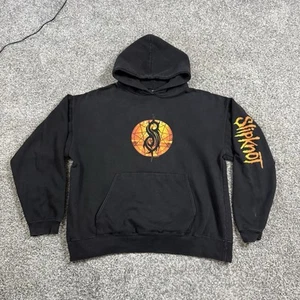 Rare Slipknot Hoodie Y2K Size Large Black 2003 Band Sweatshirt - Picture 1 of 7