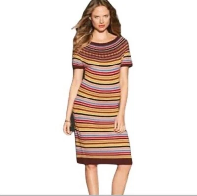 NEW Tommy Hilfiger Fair Isle striped sweater dress Size Medium - Image 1 of 4