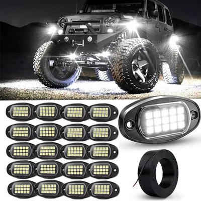 8/12/16 cápsulas LED luces de roca RGB/blanco puro, debajo de la carrocería luz de neón brillante coche camión Foto 1 de 4