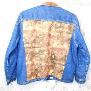 Wrangler Coat Men's XL Sherpa Lined Denim Hunting Back Barn Chore Jean Jacket - Picture 1 of 15