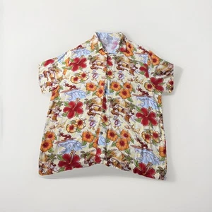 Camicia hawaiana Disney Parks surf pippo Topolino Minnie bottoni floreali taglia 3XL - Foto 1 di 8