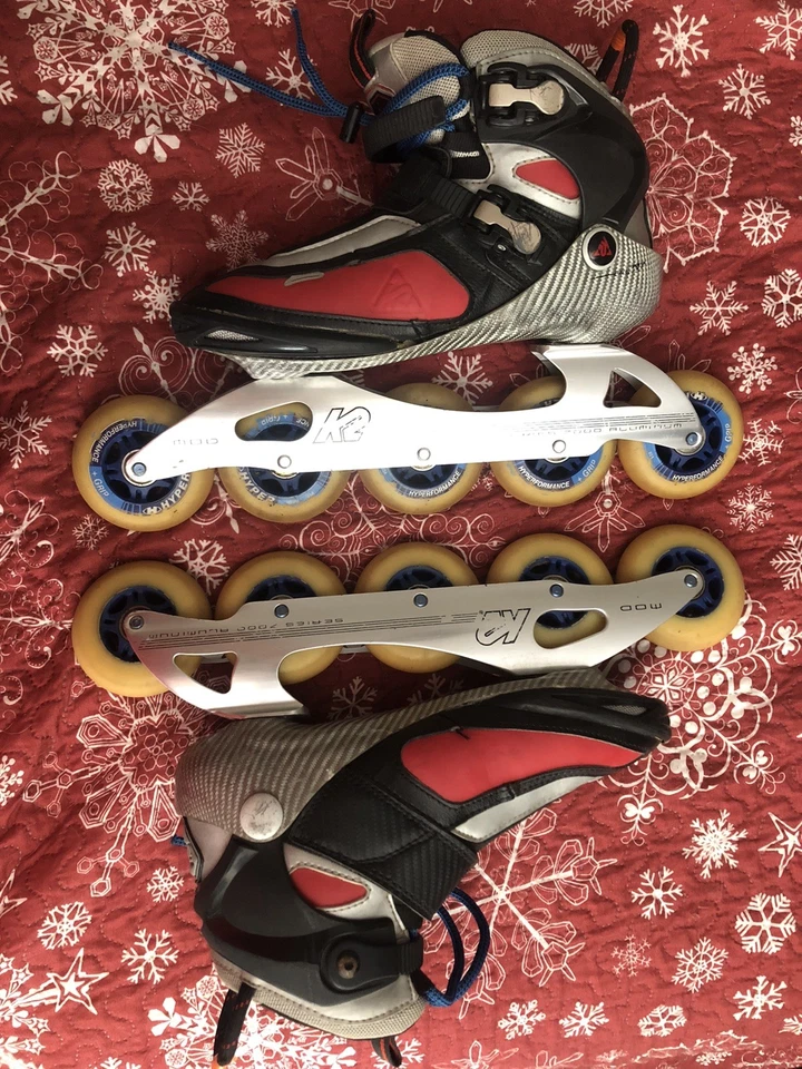 K2 Radical 100 Inline Speed Skate Red Black Carbon Aluminium 7000 Größe EU 40,0 - Bild 1 von 4