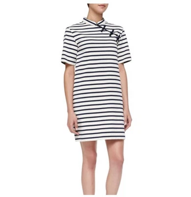 Vestido Mujer Marc Jacobs Azul Off White Cambio Medio Chino Asiático Nudo Rayas Foto 1 de 4