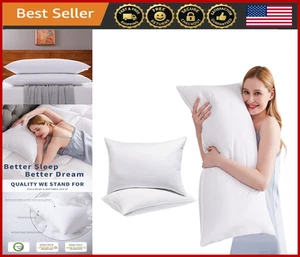 King Size Luxury Soft Bed Pillows 2 Pack - Down Alternative for All Sleepers - Picture 1 of 8