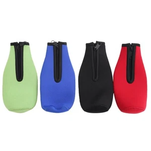 Paquete de 4 fundas aislantes para botellas para mantener la bebida fría, chaquetas con cremallera, botella 6419 - Imagen 1 de 10