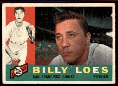 1960 Topps Billy Loes Gigantes de San Francisco #181 en muy buena condición Foto 1 de 2