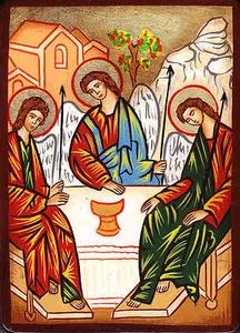 TRINITÀ DI RUBLEV - ICONA DIPINTA A MANO - Picture 1 of 1
