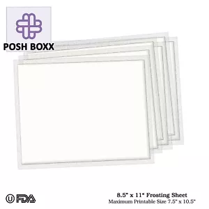 24 FOGLI DI FOGLI DI GLASSA VUOTI / FOGLI DI GLASSA / TOPPER CARTA COMMESTIBILE 8,5"x11" - Foto 1 di 10