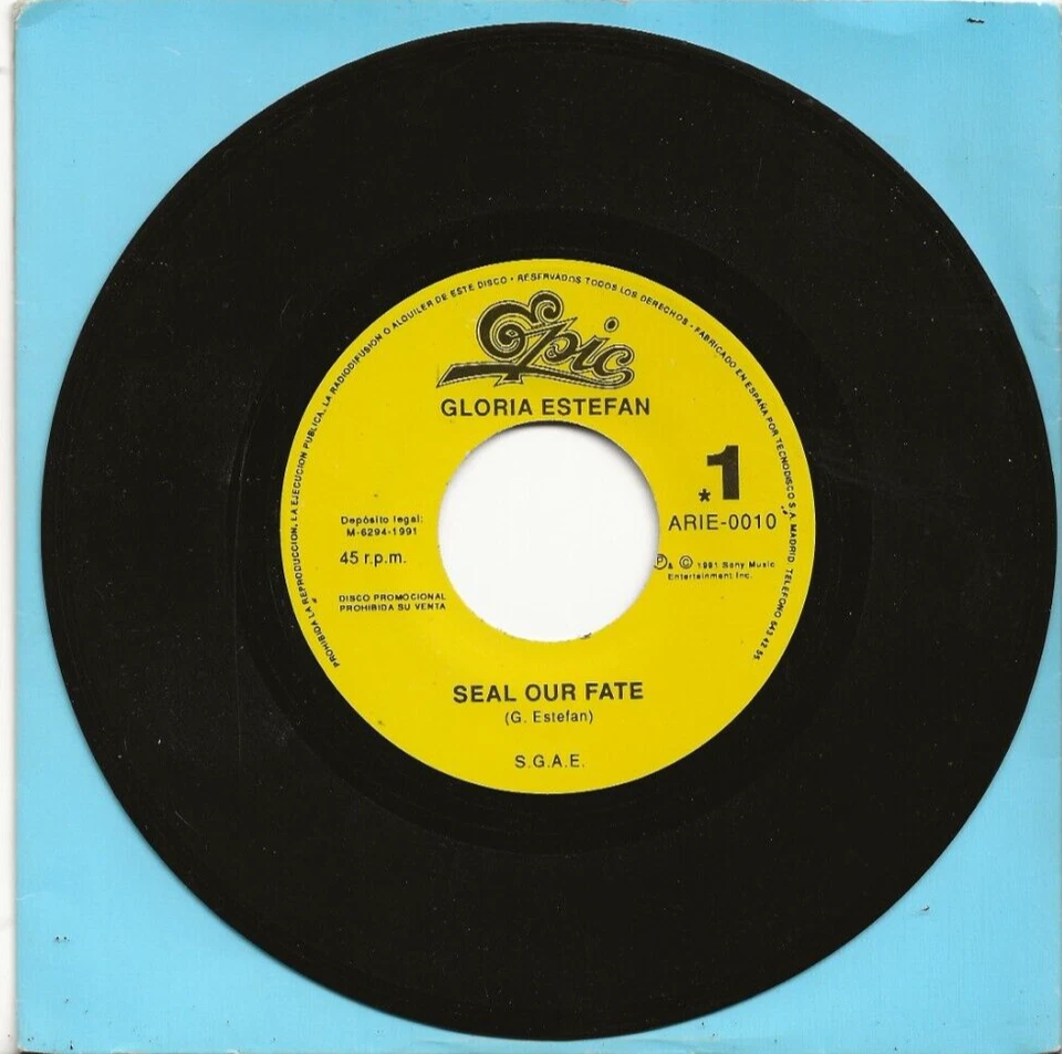 GLORIA ESTEFAN SEAL OUR FATE SPAIN PROMO SINGLE FROM 1991, MINT - Image 1 of 1