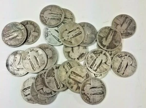 Standing Liberty Quarters 90% Silver Coin Lot of (4) Circulated No Date - Picture 1 of 2