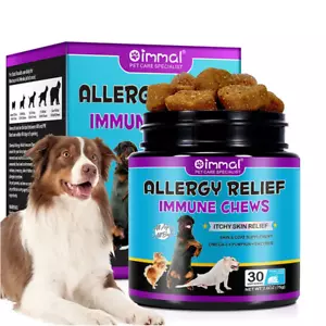 Dog Allergy Itch Relief & Immune Chews for Dogs with Omega 3 Itchy Skin 30 Chews - Picture 1 of 5