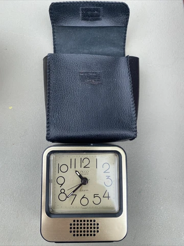 Vintage PICCO Quartz Travel Alarm Clock 70s Japan Working Cover