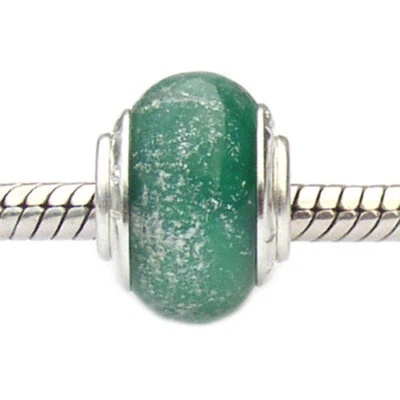 Cuentas de cristal de Murano verde brillante y plata .925 Carlo Biagi BGMS66 Foto 1 de 2