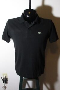 Men's LACOSTE Black Short Sleeve Polo Shirt Size 4, S/M
