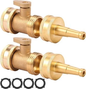 High Pressure Hose Nozzle with Hose Shutoff Valve, Brass Heavy Duty Spray Nozzle - Picture 1 of 8