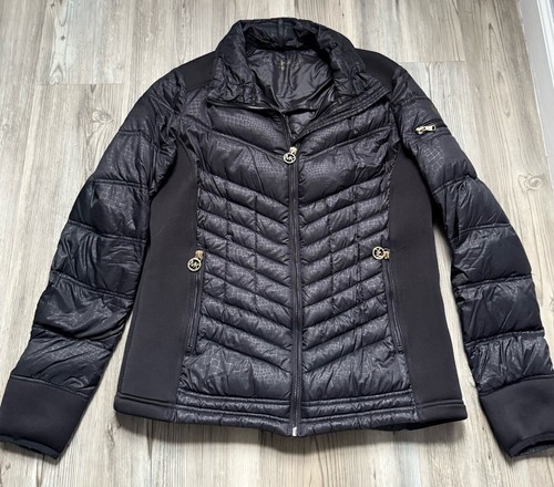 Giubbotto donna MICHAEL KORS impacchettabile piumino con cappuccio puffer coat a bolle TG S