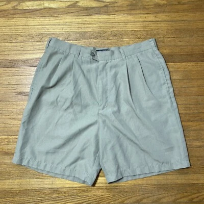 Shorts masculino tamanho 36 plissado chino 8” costura interna verde rayon bolsos Brandini - Imagem 1 de 4