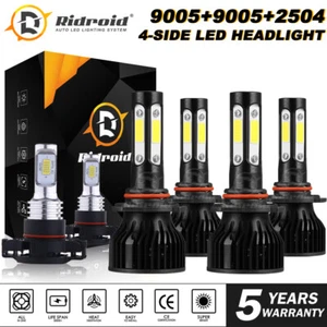 6X 4 lados Faro LED de haz alto bajo + Bombillas antiniebla Combo para Cherokee 2016-2018 - Imagen 1 de 12