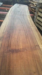 EXOTIC HAWAIIAN MONKEYPOD NATURAL EDGE BLANK SLAB COFFEE SOFA TABLE FURNITURE - Picture 1 of 10