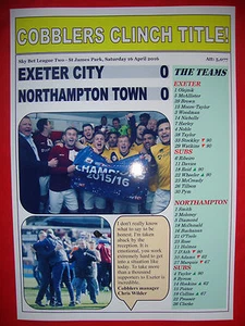Exeter City 0 Northampton Town 0 - Northampton champions - 2016 - souvenir print - Picture 1 of 1