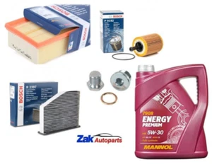 SERVICE KIT FOR AUDI A3 2.0 TDI MK2 5L LONGLIFE & OIL AIR CABIN IN BOSCH - Picture 1 of 1