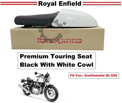 Royal Enfield "Siège Touring Premium Noir avec Capot Blanc" Continental GT 650 - Photo 1/4