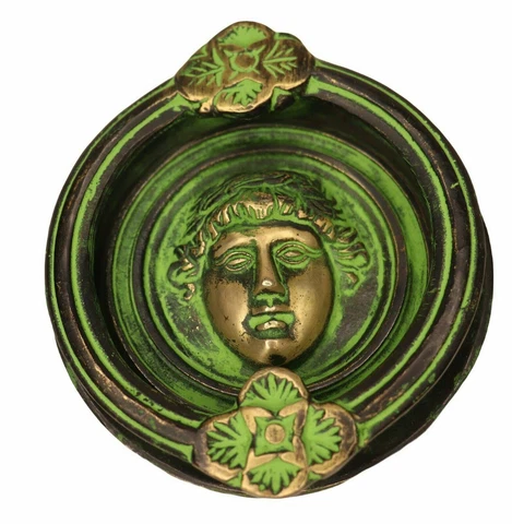 Smiling Face Antique Style Handmade Brass Door Bell & Knocker Home Office Decor Cover