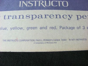 Instructo 1971 Color Transparency Pencils Quantity 12-Blue. Yellow, Green & Red - Picture 1 of 12