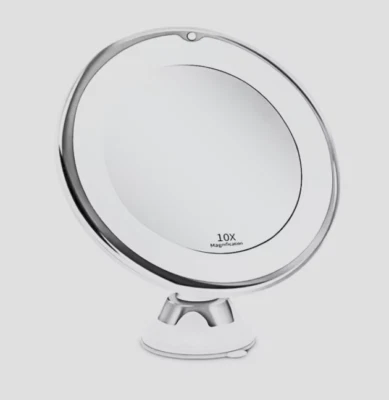 10X LED Lighted Magnifying Makeup battery Mirror vanity Lamp with Suction Base - Image 1 of 4