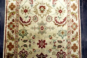 12X3 BREATHTAKING MINT HAND KNOTTED HERIZZ SERAPI GEOMETRIC TURKISH RUG RUNNER - Picture 1 of 9