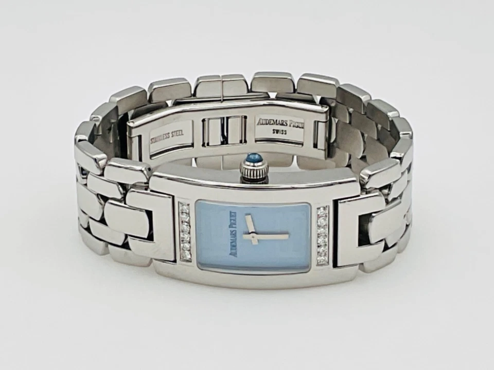 Reloj de cuarzo Audemars Piguet Promesse para dama de acero inoxidable y esfera azul diamante Foto 1 de 4