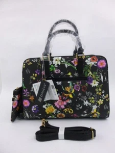 Dasein Handbag and Wallet Black Floral Top Handle Satchel Fashion Shoulder Bag - Picture 1 of 23