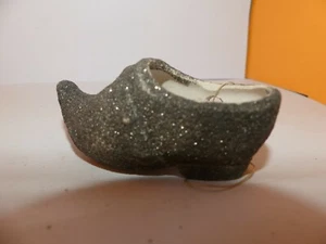 VINTAGE  ANNEES 50-60 ARTICLE SAPIN DE NOEL  FIGURINE SABOT NOIR PAILETTE - Imagen 1 de 3