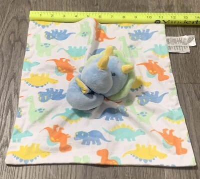 Baby Essentials Dinosaur Triceratops Baby Plush Security Blanket Lovey Toy - Imagem 1 de 3