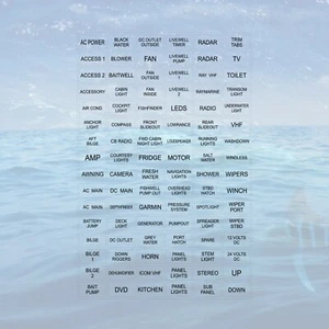 96 CLEAR / Black Letter Boat Marine Panel Switch Gauge Label Sticker Decal Pack