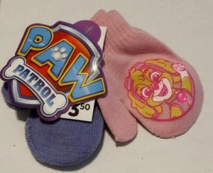 Paw Patrol Kids Mittens Pink & Purple Knit - Set Of 2 Pairs Girls Nickelodeon - Picture 1 of 1
