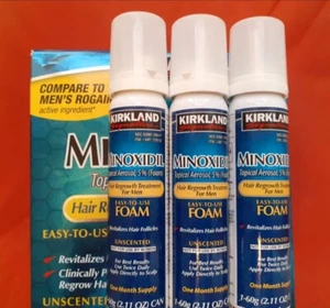 KIRKLAND FOAM FOAM LOTION ANTI FALL HAIR REGROWTH - 3 MONTH KIT - Picture 1 of 3