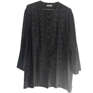 Barneys New York embroidered tunic button down top - Picture 1 of 10