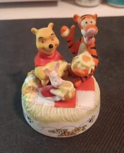 Winnie the Pooh and Friends Disney Miniature 3” Porcelain Music Box Figure RARE