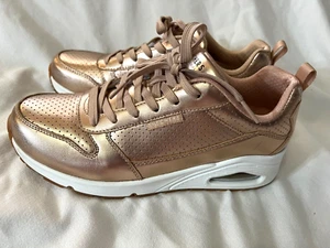 Skechers Uno Stand On Air Shine Metallic Rose Gold Leather Shoes- size 9 1/2 9.5 - Picture 1 of 11