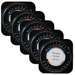 5x Dental Ceramics Bracket Braces Roth. 022 Slot 345 hooks Orthodontics - Picture 1 of 7