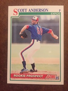 Scott Anderson 734 Rookie Prospect Score 1991 MLB Baseball Trading Card