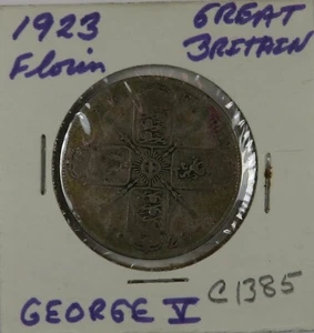 C1385 England, AR Florin of George V, 1923 - Picture 1 of 4
