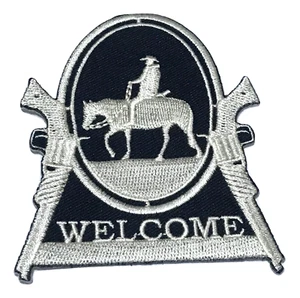 Welcome Sign Front Door Patch Cowboy Style Western Gun Patches Iron on 3" x 3.5" - Picture 1 of 2