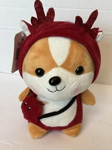 Sugar Planet Plüsch 10 Zoll Eichhörnchen im Rentier Kostüm mit Fensterhänger Neu mit Etikett - Bild 1 von 10