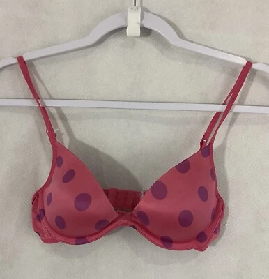 Sujetador de mujer Xhilaration talla 32 B rosa/púrpura lunares puntos A Foto 1 de 4